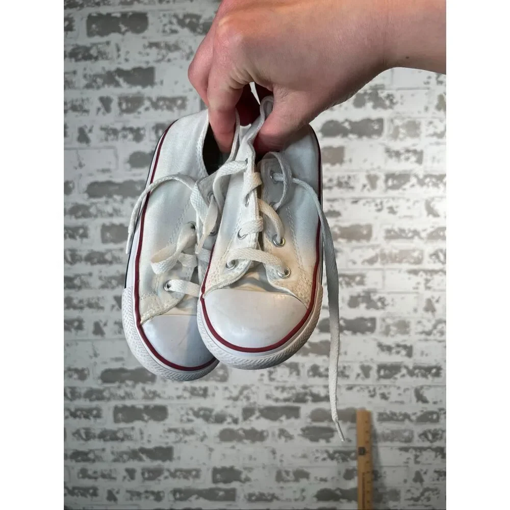 Converse | infant size 10 white lace up sneakers